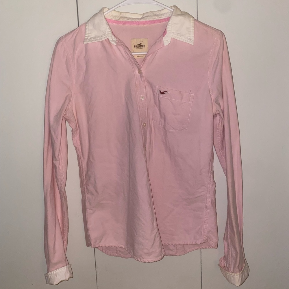 Pink Hollister button up